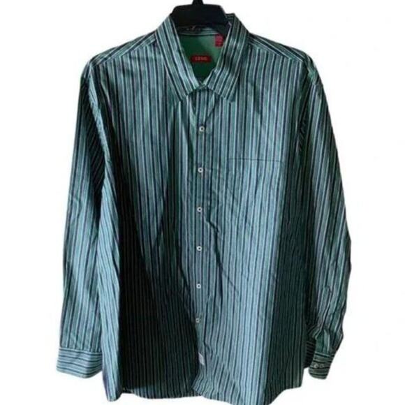 Izod Saltwater Shirt Stripe Button Front Pocket Long Sleeves Men's Size XL Top - Picture 1 of 7